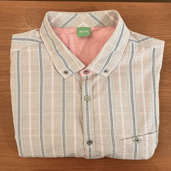 Stunning Hugo boss green label casual dress shirt size XL, neck 17.5, sleeve 35 - Picture 2 of 14